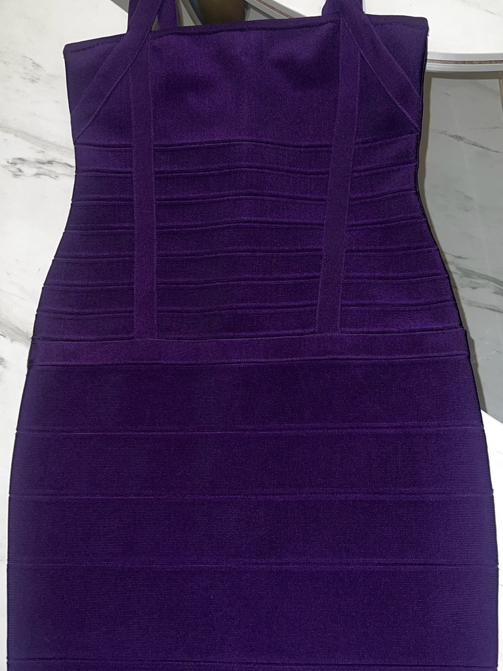 Guess by Marciano Purple Strap Mini Bandage Dress